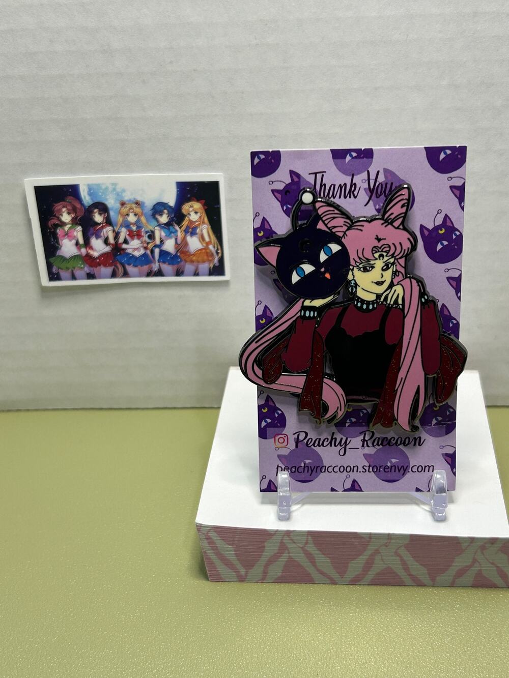 Sailor Moon Pin Anime Peachy Racoon Black Lady Wicked Lady Evil Chibi Moon